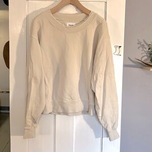 MATE the Label Organic Fleece Crop Sweatshirt Color Bone Size Extra …